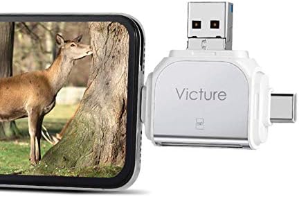 Victure Trail Game Camera Viewer for iPhone iPad Mac Android, Micro SD and SD Memory Card Reader to View Wildlife Surveillance Photos and Videos on Smartphone