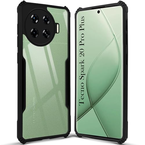 Image of Jkobi Back Cover Case for Tecno Spark 20 Pro Plus (Shockproof with Polycarbonate Clear Panel | Professional Black)