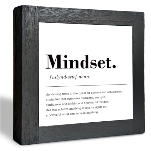 Motivational Minimalist Decor, Inspirational Home Office Desk Decor, Wood Box Sign, Inspirational Gift For Coworker Friends, Office Signs, Suitable For Office Desktop Bedroom Living Room