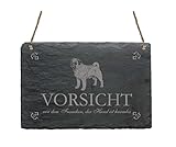 Sie erwerben eine dekorative Tafel aus Schiefer mit lasergraviertem Spruch und Motiv.