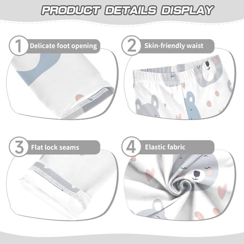 Toddler Girls Leggings Printed Yoga Pants Leggings Cute Fat Bear Face for Kids3