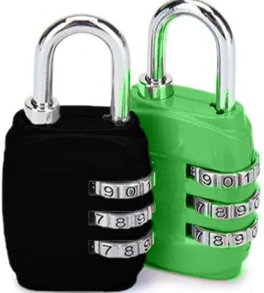 Paquete de 2 cerraduras de combinación, candado de 3 dígitos sin llave, cerraduras de equipaje reiniciables para mochila, gimnasio, escuela y