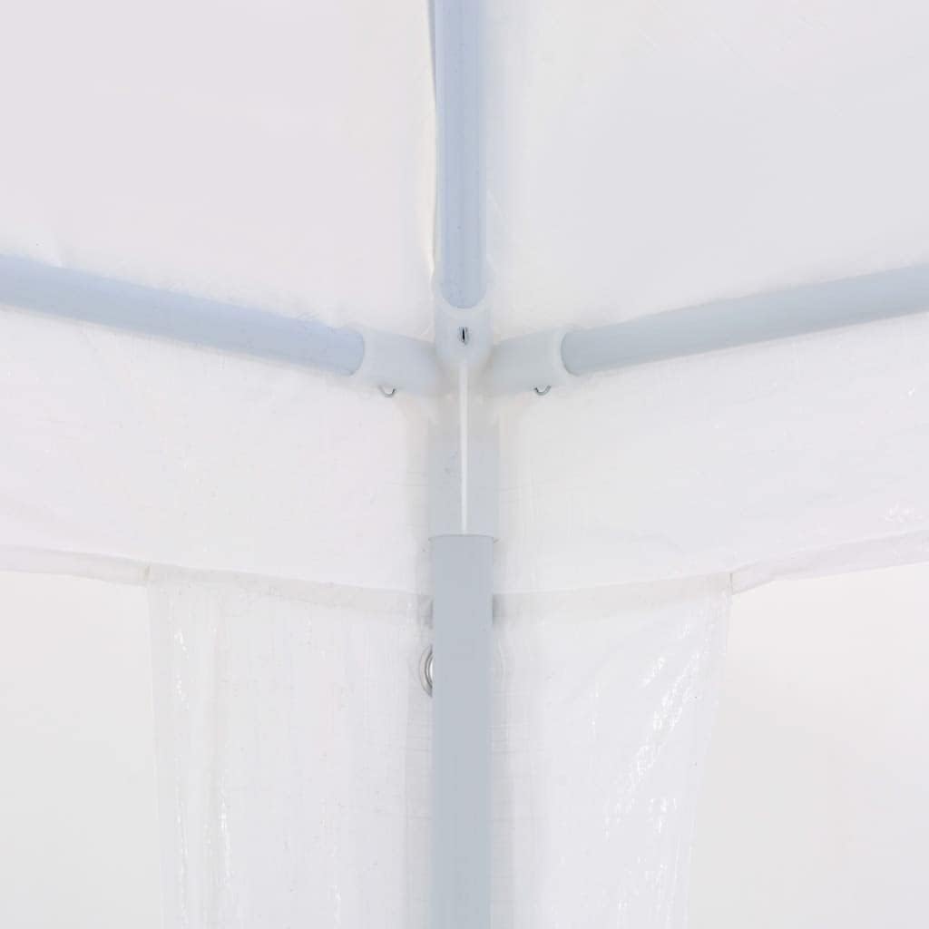 vidaXL White Party Tent - UV and Water-Resistant PE Material with Rust-Resistant Steel Frame - Easy to Assemble Outdoor Gazebo for Parties and Events - 9.8'x39.4'