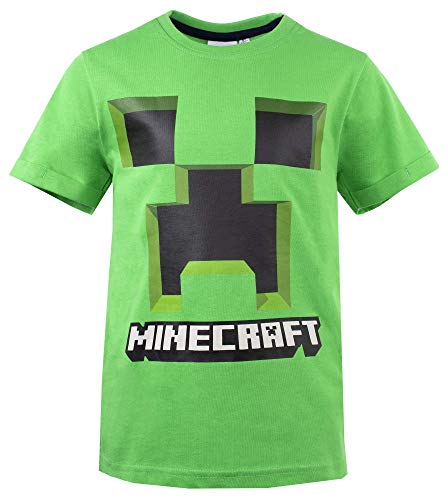 Global Brands Group T-Shirt Minecraft Originale Creeper Verde Maglia Maglietta Videogioco Videogames Ufficiale (12 Anni)