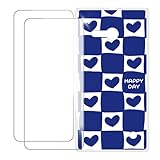 UOGNADGD Compatible with Nokia Lumia 735 Case Colorful Custom Cover with 2 Pack Tempered Glass Screen Protectors - Shockproof Scratch-Resistant (Blue Heart)