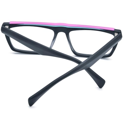 Image of HEPIDEM Matte Multicolor Acetate Glasses Frame Men Vintage Square Eyeglasses Optical Spectacles 9289