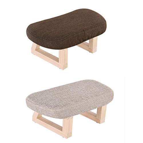Chaise basse simple en bois pour entrée et salon beige