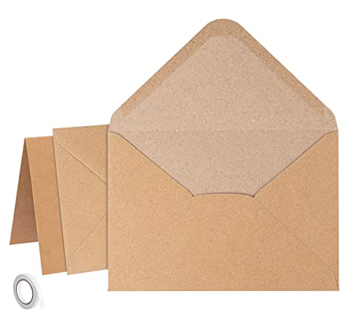 100 Braune Briefumschläge Aus Recycling-Papier – Gerippt, Quadratisch & Gummiert