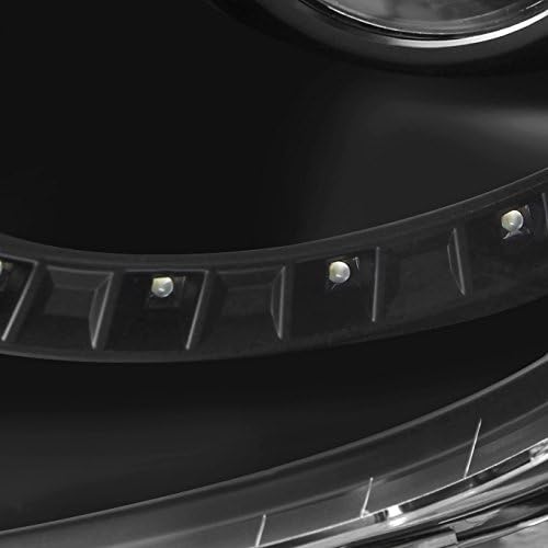AKKON - For 2006-2008 Audi A4 Quattro Sedan Wagon DRL LED Projector Halogen Type Black Both Side Headlights Set