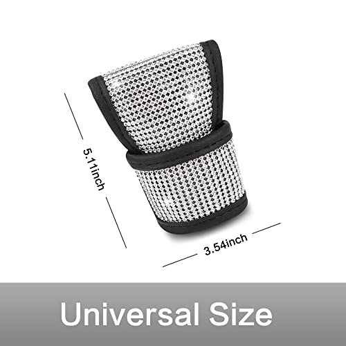 Vargtr Bling Bling Auto Gear Shift Knob Cover,Auto Shift Gear Cover With Crystal Glitter Bling Rhinestones,Car Knob Gear Stick Protector,Universal Vehicle Decoration Accessories (White) #TOP3