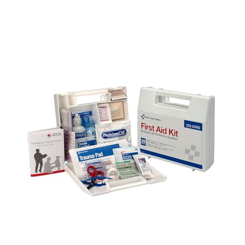 First Aid Only 223-U OSHA-Compliant First Aid Kit, All-Purpose 25-Person Emergency First Aid Kit for Business, Worksite, Home, and Vehicle, 106 Pieces