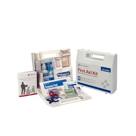 First Aid Only 223-U OSHA-Compliant First Aid Kit, All-Purpose 25-Person Emergency First Aid Kit for Business, Worksite, Home, and Vehicle, 106 Pieces