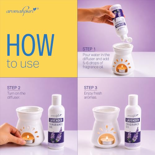 Image of Aromahpure Lavender Aroma Oil | 100ml Undiluted & Natural | Long-Lasting Scent for Aromatherapy, Candle & Soap Making, Diffusers, Room Freshener, Humidifier, Bathroom Revitalizer & Home Essentials