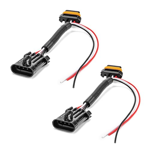 WeiSen 2PCS Plug & Play Tail Light Auxiliary Whip Power Harness Adapter Pigtail Compatible with Polaris RZR Ranger General 2015-2024