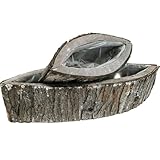 Viana Holz Pflanzschale Jardiniere Natur-Look Baumrinde Deko-Übertopf 2er Set für Innen & Außen