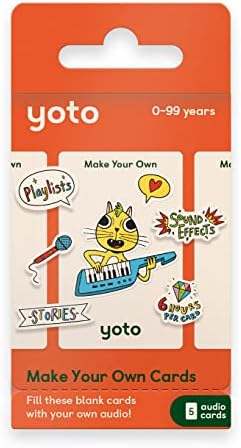 Yoto Make Your Own Cards – 5 Blank Audio Cards for Use with Yoto Player & Mini All-in-1 Audio Player, Record & Play Stories Music Radio Podcasts Birthday Messages & Fun Educational Learning Activities