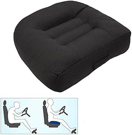 Nine River Car Booster Seat Cushion Raise The Height for Short People Driving Hip (Tailbone) and Lower Cack Fatigue Relief Suitable for Trucks, Cars, SUVs, Office Chairs, Wheelchairs (Pure Black)