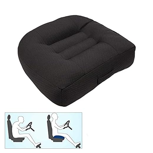 Nine River Car Booster Seat Cushion Raise The Height for Short People Driving Hip (Tailbone) and Lower Cack Fatigue Relief Suitable for Trucks, Cars, SUVs, Office Chairs, Wheelchairs (Pure Black)