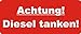 5 Stück Aufkleber "Achtung! Diesel tanken!", iSecur, Hinweis-Aufkleber, 7x3cm, Art. hin_442 diesel, Achtung, Vorsicht, Warnung, außenklebend für Fensterscheiben, Auto, LKW, Maschinen,Tankdeckel