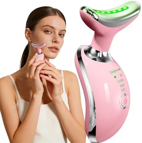 Face and Neck Massager Tool with Heat & 3 Light Therapies, Smart ...