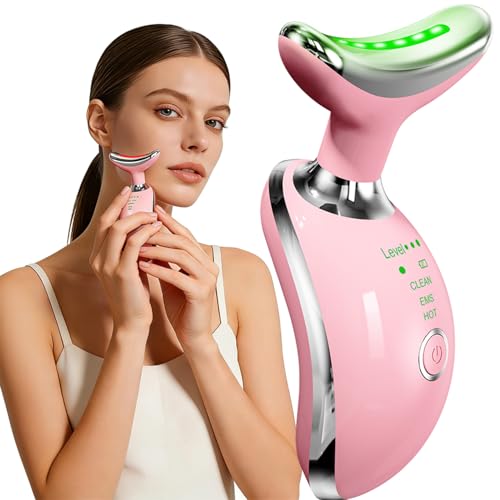 Face and Neck Massager with Heat and Light Therapy