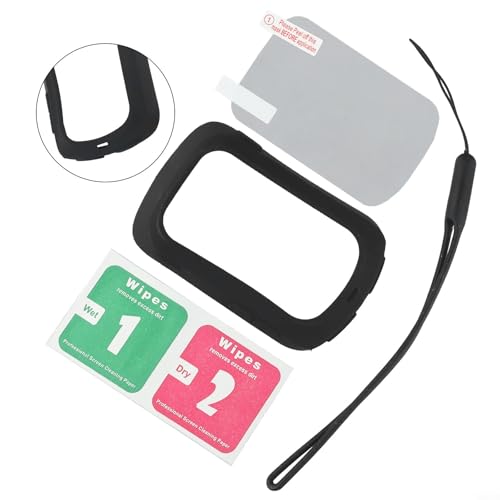 Jotekonoby Funda protectora de silicona para computadora GPS iGPSPORT BSC200/200S/300, antiarañazos, a prueba de golpes, con protector de pantalla HD y cordón, color negro