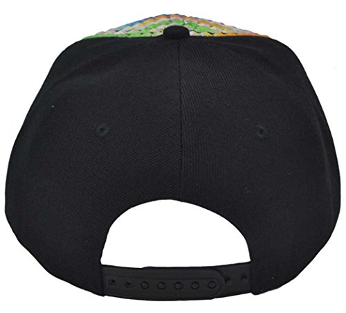 Women/Men Bling Baseball Caps With Ponytail Hole, Teen Girls Sequin Ball Hat For Disco/Hip Hop/Punk Rock H_H-M-1 (Rainbow) #TOP6