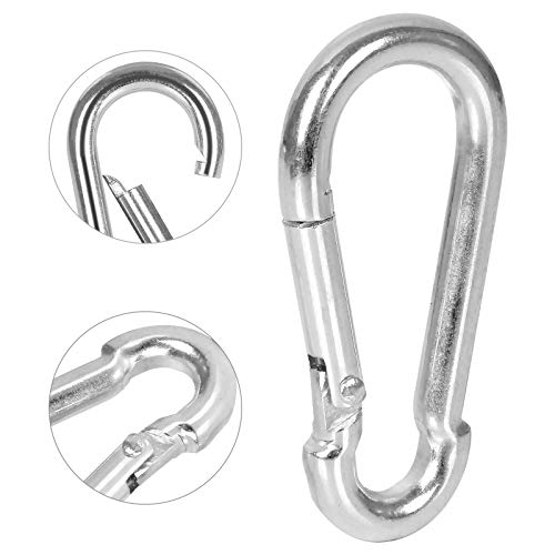 60Pack 2” Spring Snap Hooks, Galvanized Steel Small M5 Carabiner Clips Keychain, 220Lb Capacity Heavy Duty Quick Link For Outdoor Camping, Swing, Fishing, Hammock, Dog Leash, Hiking #TOP3