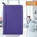 Gorbado Small Portfolio Organizer, A5 Zippered Business Portfolio, Junior Padfolio Folder Binder for Women & Men, 5 x 8 Writing Pad Included, Purple.