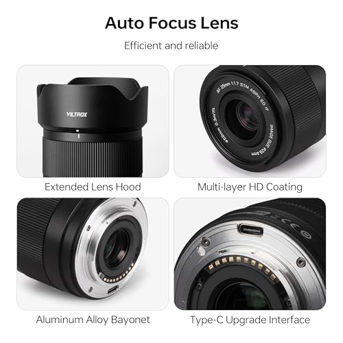 VILTROX AF 25mm F1.7 f/1.7 Air Lens for Fuji X Mount, Mid-Telephoto APS-C Auto Focus Lens Compatible with Fuji X-Mount Mirrorless Cameras X-T5 X-T50 X-E5 X-T30 III X-M5 X-H2 X-H2S X-S20 - Image 6
