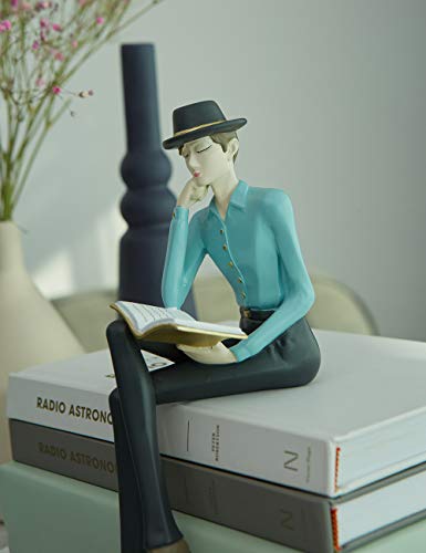 HAUCOZE HAUCOZE Mann Figuren Arts Modern Skulptur Geschenk Lektüre Dekor Statue Polyresin 23cm - Funktionsansicht 11 | Skulpturen