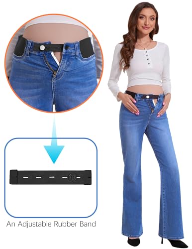 Image of PACBREEZE Women's Maternity Flare Jeans Mid-Rise Stretchy Bell Bootcut Jeans Denim Pregnancy Pants, S-XXL