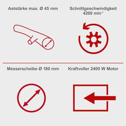 Bild 1 - Scheppach GS55 Elektro Gartenhäcksler 2in1 Häcksler mit Fahrvorrichtung | 2400W Leistung | Schnittstärke 45mm | 45L Fangsack | 2 Messer | Selbsteinzug | inkl. 2X Fangsack & Nachstopfer