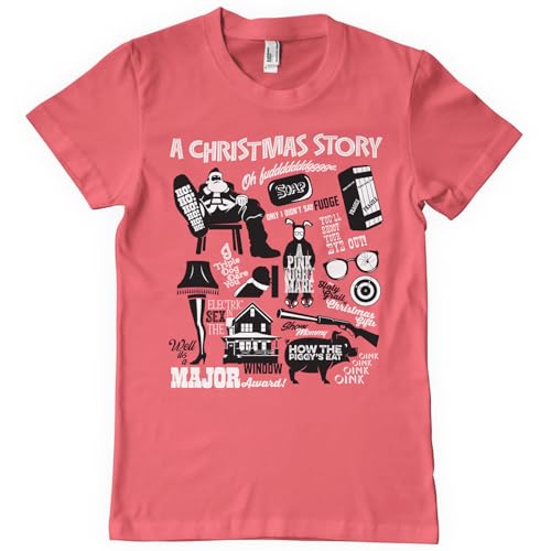 T-Shirt A Christmas Story Homme Noir Imprimé Icons sous Licence