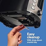 Hamilton Beach 2 Slice Extra Wide Slot Toaster with Bagel & Defrost Settings, Shade Selector with 7 Browning Levels, Toast Boost, Auto Shutoff, Black & Stainless Steel (22633) - Image 5