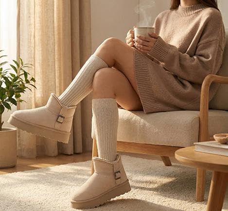 FINIWOR Snow Boots for Women Waterproof, Warm Fur Lined Mini Womens Boots Winter, Fall Ankle Boots Platform Non-slip - Image 2