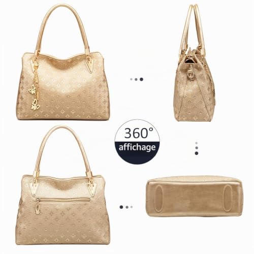 Sac a main femme et sac bandouliere en cuir PU lot de 3 pcs - 4
