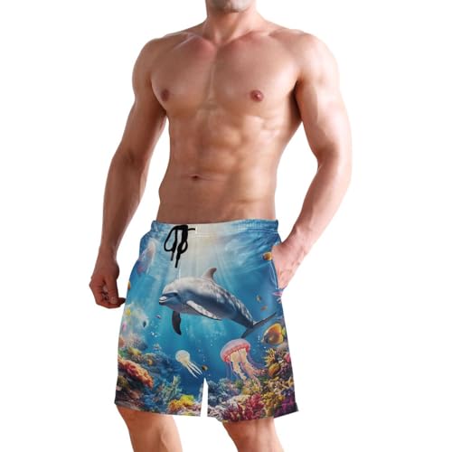 Short de bain extensible homme surf et plage avec boxer compression