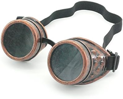 Lodou Cyber Goggles Steampunk Welding Goth Cosplay Vintage Rustic (Copper)