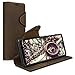 kalibri Case Compatible with Sony Xperia 1 - Wallet Case Real Leather Book Style Cover with Card Slot - Navigational Compass Brown
