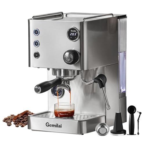 Espresso Machine, 15 Bar Coffee Maker with 1450W Boiler, Milk Fro...
