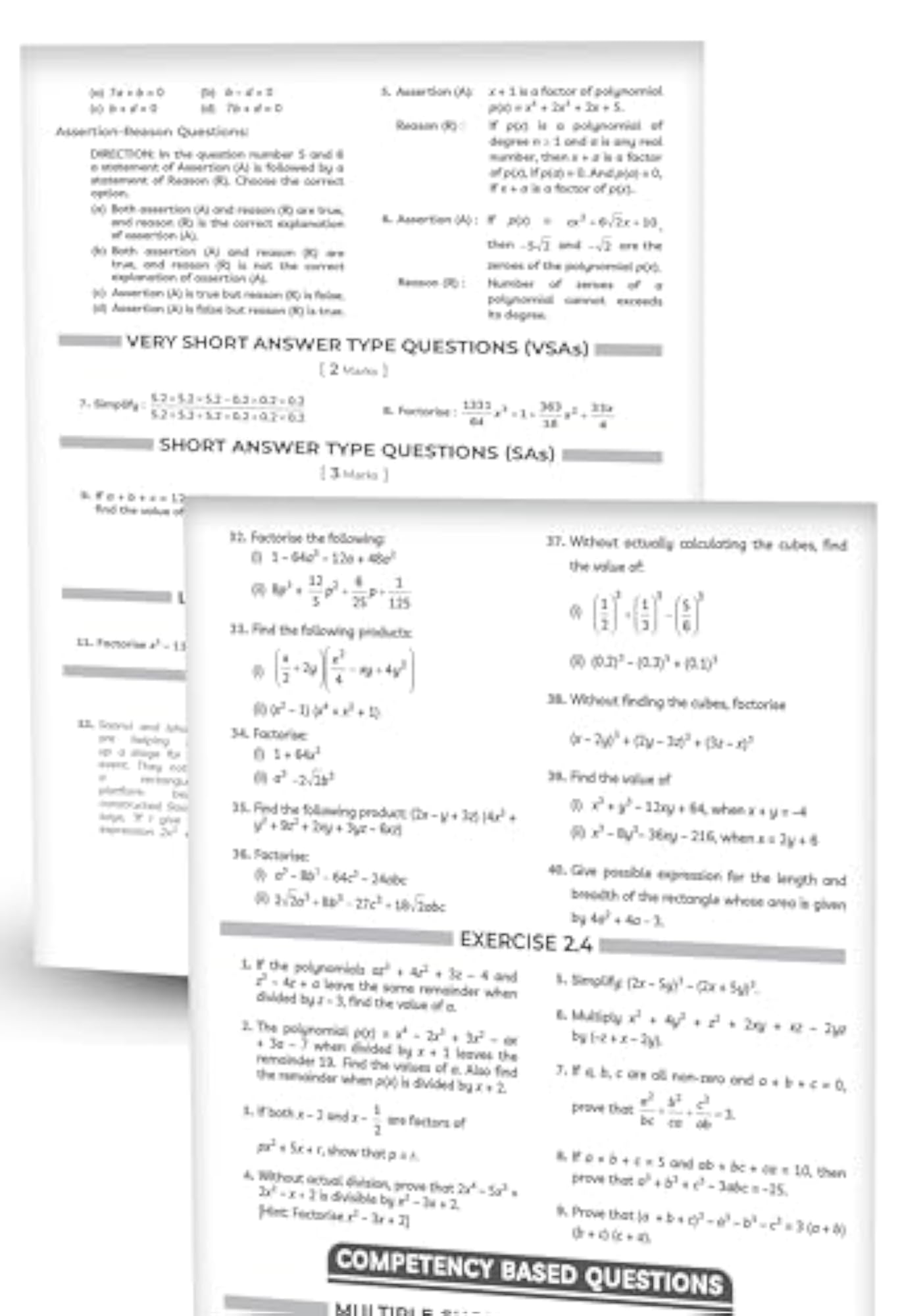 NCERT Exemplar Class 9 Mathematics Problems Solutions 2025-26, For Board Exam