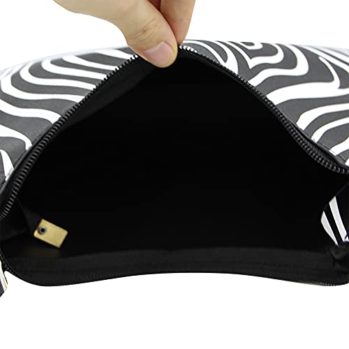 Bolso tote de cuero con estampado cebra para mujer miniatura 6