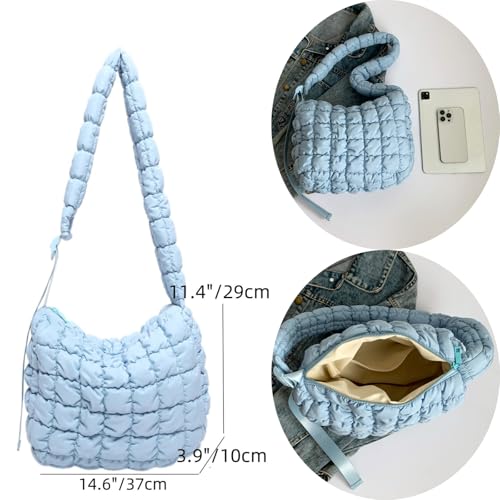 Bolso de hombro acolchado de nylon con correa ajustable miniatura 5