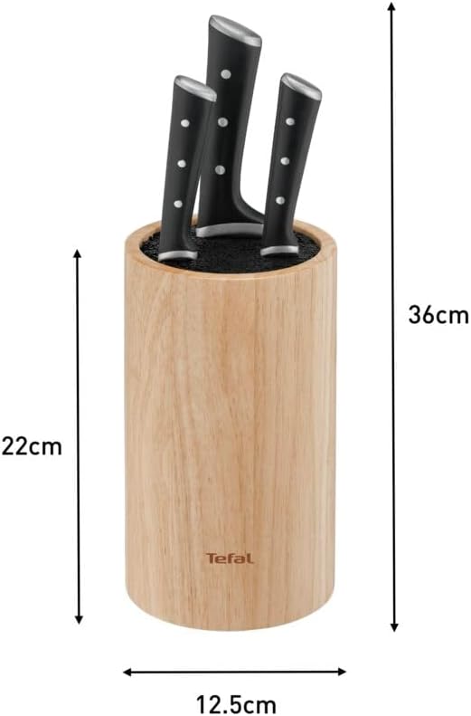TEFAL Ice Force Ahşap Standlı 3'lü Bıçak Seti