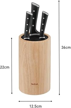 TEFAL Ice Force Ahşap Standlı 3'lü Bıçak Seti