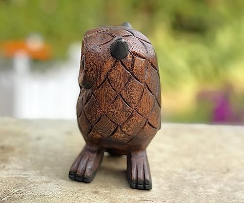 Figura de Búho Tallado en Madera 5 Pulgadas miniatura 5