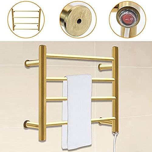 Electric Towel Warmer Rack, Towel Warmer and Drying Rack, Wall-Mounted Stainless Steel Heated Towel Rack, Electric Heated Towel Rail,Plug in (