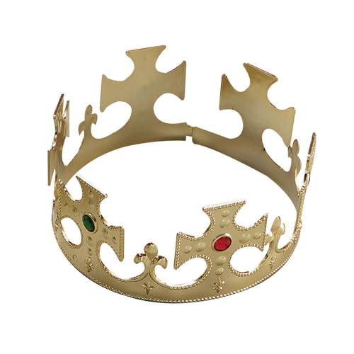 Gold Plastic Kings Crown Fancy Dress Accessory