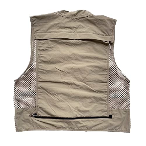 Rizanee Men Mesh Breathable Multi-Pocket Vest Outdoor Travelers Fly Fishing Photography